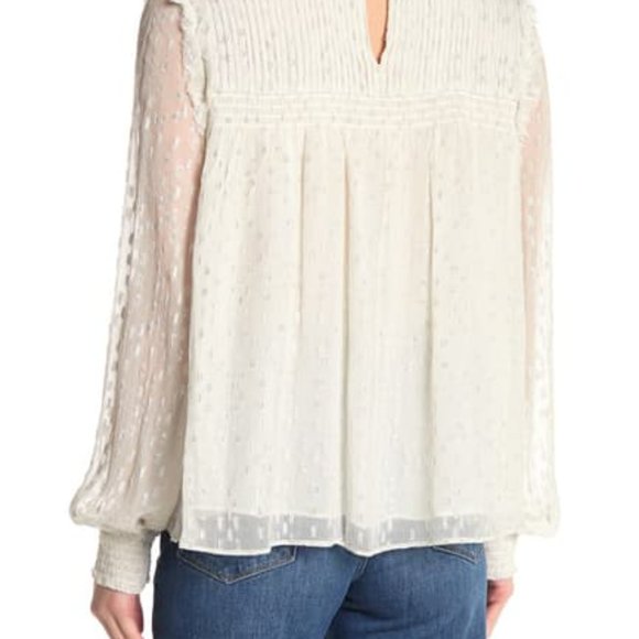 NEW FRAME Metallic Smocked Cuff Blouse S - Picture 3 of 4